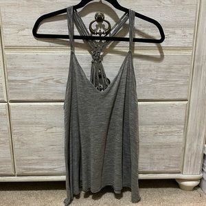 Grey Criss-Crossed Tank Top